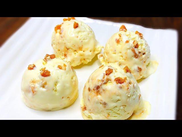 Homemade Butterscotch Icecream Recipe | No Ice Cream Machine | Eggless | Easy Ice Cream Recipe