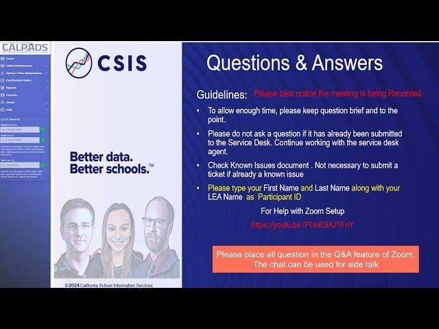 CALPADS Weekly  Q&A 5-7-2025