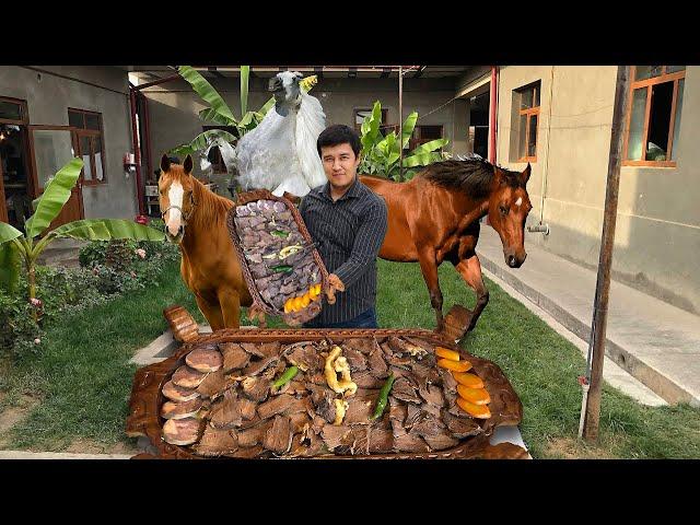 Qazaq cooks HORSE meat | BESHPARMAQ Delicious | Traditional Kazakh Foods