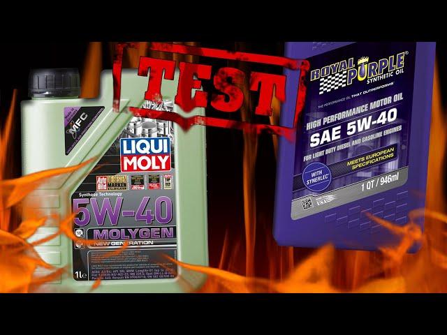Liqui Molygen 5W40 vs Royal Purple 5W40 Clean Test 400°C