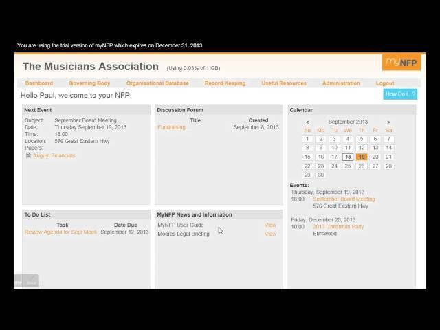 MYNFP DASHBOARD