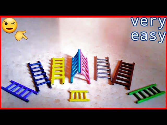 How to make mini ladder | DIY mini ladder | newspaper crafts | DIY miniatures | noob2prodiys