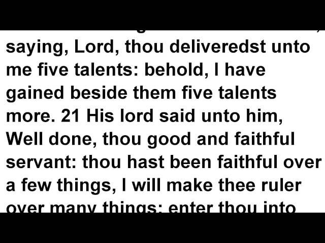 Matthew 25 KJV Read Along Audio Bible with Scrolling Text