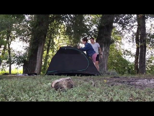 Quechua MH100 Fresh & Black Waterproof Camping Tent 3 Person