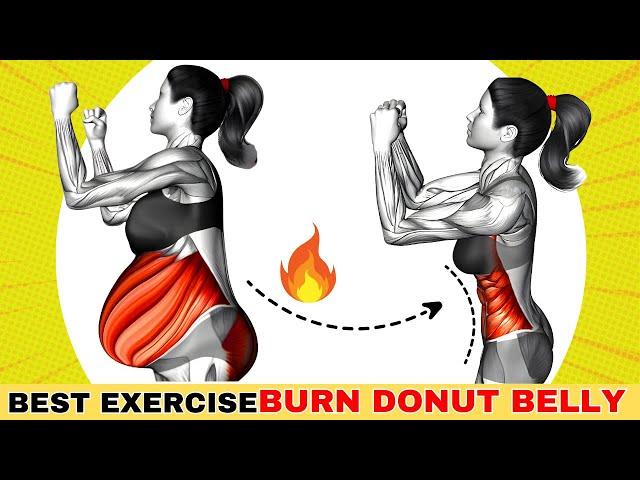 HOW TO get rid of 'DONUT STOMACH'  30-minute STANDING Workout