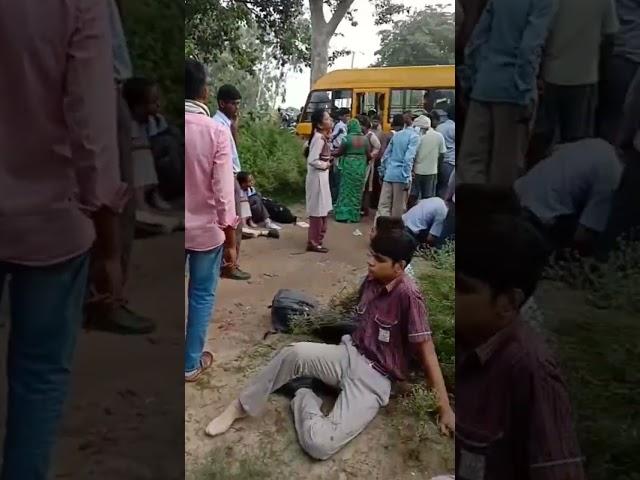 D.a.v public school bus accident unchahar raebareli #latestshorts