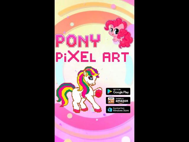 Pony Color by Number Pixel Art Paint Book.