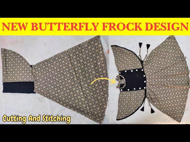 Sewing The Perfect Butterfly Frock Design | Frock Cutting And Stitching | Stitching Tips And Tricks