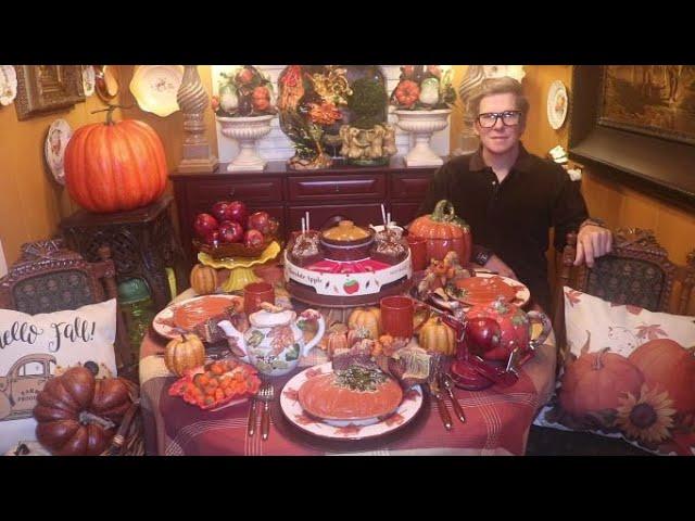 Pumpkin & Caramel Apple Tablescape - Fall Autumn Tablesetting