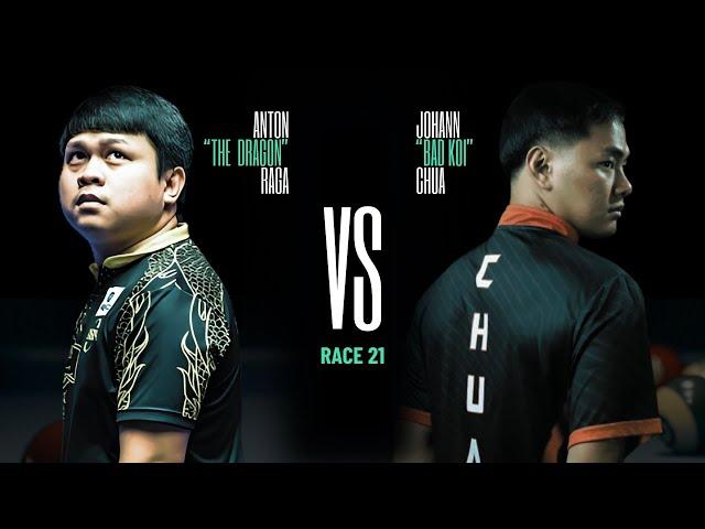 MARBOYS BILLIARDS  Anton 'The Dragon' Raga vs Johann 'Bad Koi' Chua  - Race 21