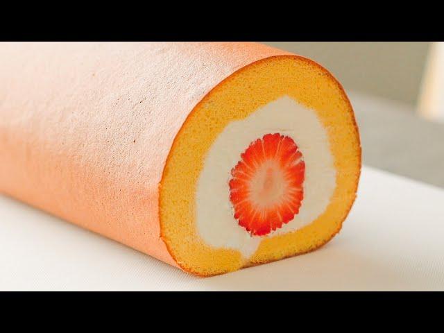 Strawberry Swiss Roll Cake｜Ohyoo Cooking