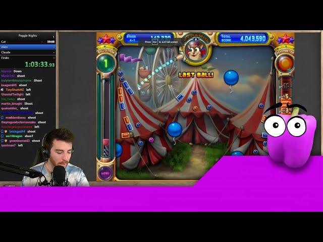 Doug and Twitch Chat speedrun Peggle Nights (VOD)