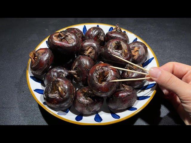 It turns out that peeling water chestnuts is so easy, it can be done with just a toothpick, one in