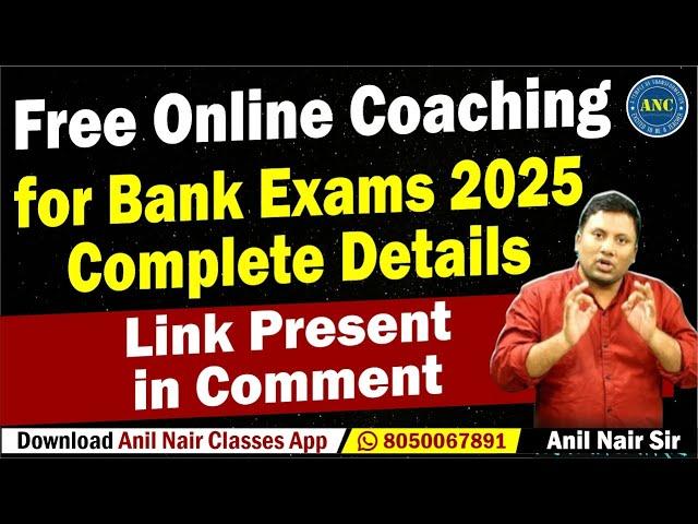 Free Online Coaching for Bank Exams 2025 Complete Details || Link Present in Comment