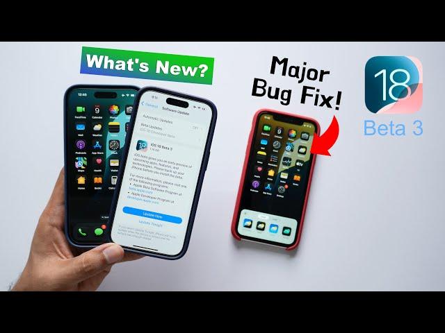 iOS 18 Beta 3 Released  | Bug Fixes! Features, Battery Life (HINDI)