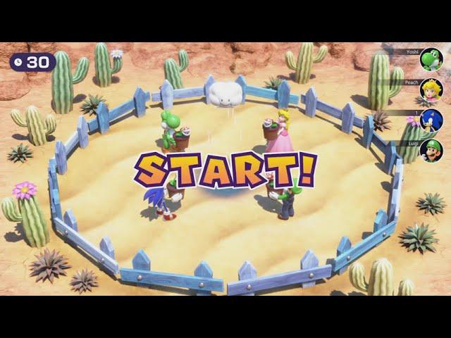 Mario Party Superstars Minigames Sonic vs Luigi vs Yoshi vs Peach - Storm Chasers