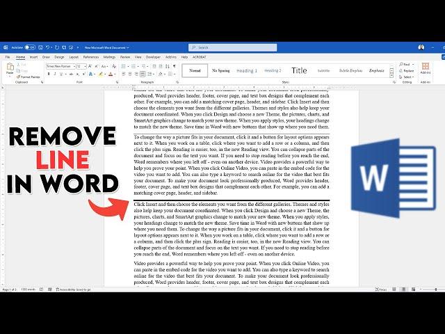 How to delete a horizontal line in a Microsoft Word document