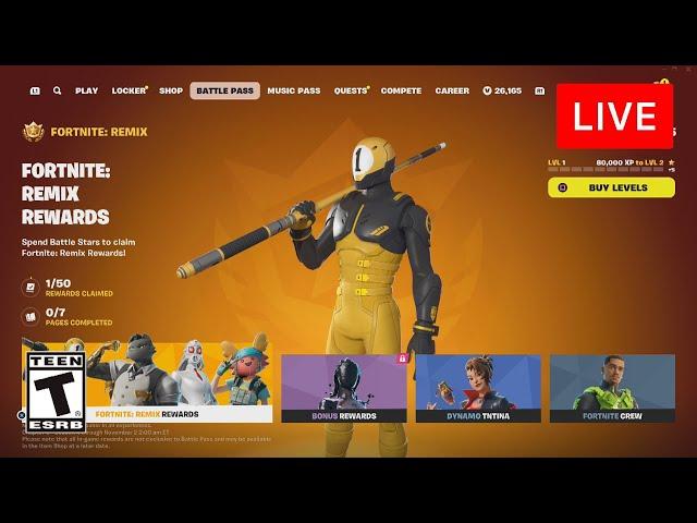  [LIVE] *NEW* FORTNITE CHAPTER 2 REMIX GAMEPLAY! - NEW MAP & BATTLE PASS (Fortnite Battle Royale)