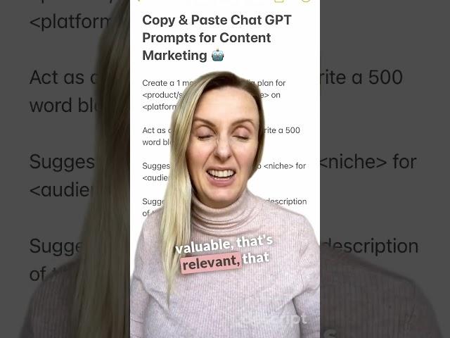 Copy & Paste ChatGPT Prompts for Content Marketing