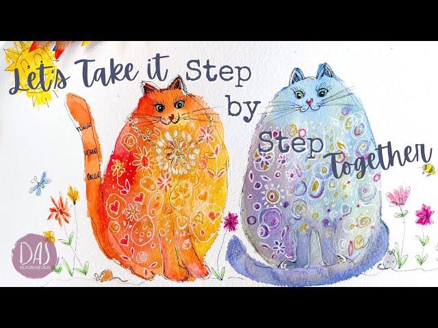 BREAK all the RULES and paint these EASY BEGINNERS’ cats project - YOU’LL love doing this one!