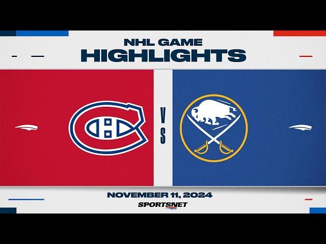 NHL Highlights | Canadiens vs. Sabres - November 11, 2024