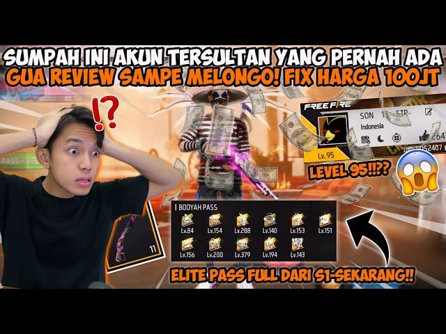 AKUN FF TERSULTAN YANG DITAWAR 100JUTA! GW MELONGO LEVELNYA SAMPE 95 VAULT LENGKAP SEMUA