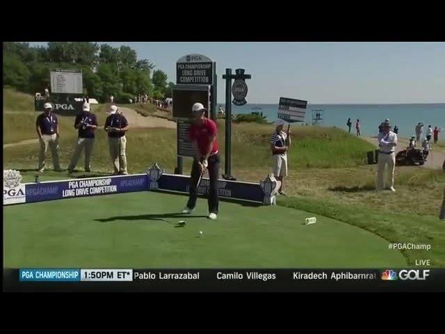 Martin Kaymer's Hilarious 'Happy Gilmore' Shot at the Long Drive Competition | 2015 PGA Championship