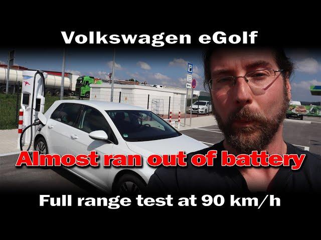 VW eGolf - Full range test at 90 kmh