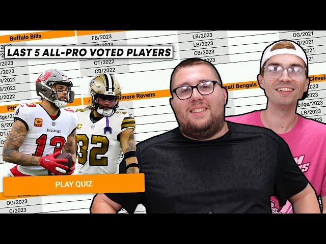 Can we Name EVERY NFL Teams Recent Players to Receive an ALL PRO Vote?