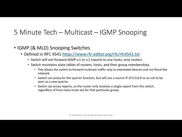 5 Minute NetTech -- IGMP Snooping