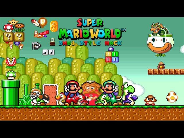 Super Mario World: SMB1 Style Hack - Full Gameplay