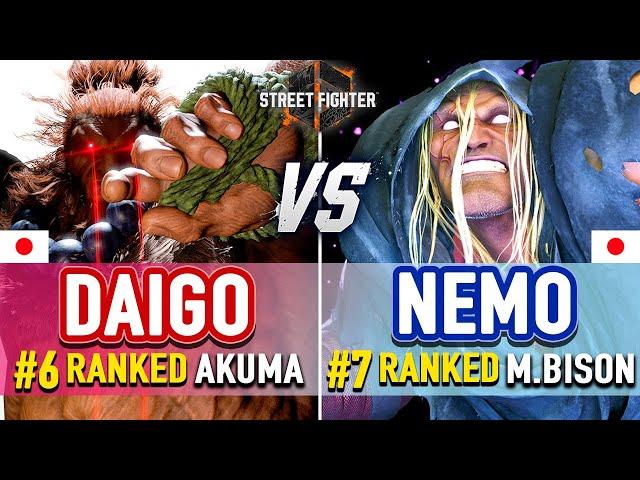 SF6  Daigo (#6 Ranked Akuma) vs Nemo (#7 Ranked M.Bison)  SF6 High Level Gameplay