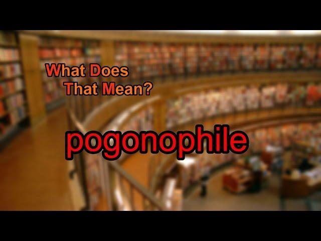 What does pogonophile mean?