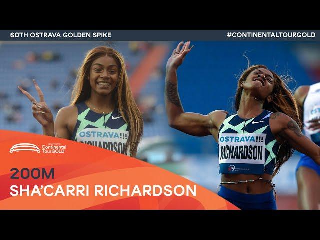 Sha'Carri Richardson wins 200m in 22.35 | Ostrava Golden Spike Continental Tour Gold