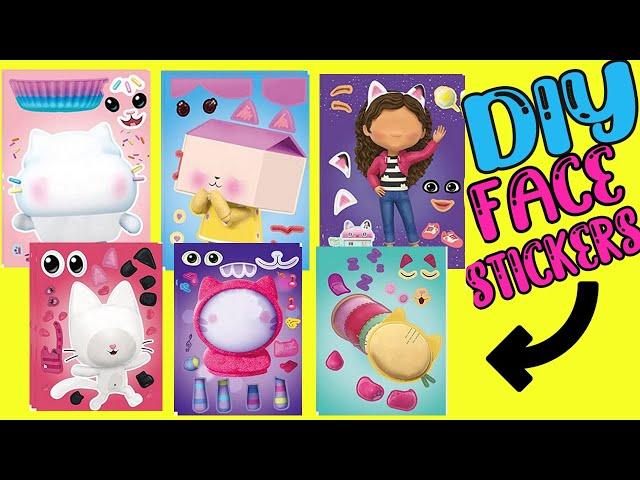 Gabby's Dollhouse DIY Make Your Own Face Stickers with Pandy, DJ, Kitty Fairy, Baby Box