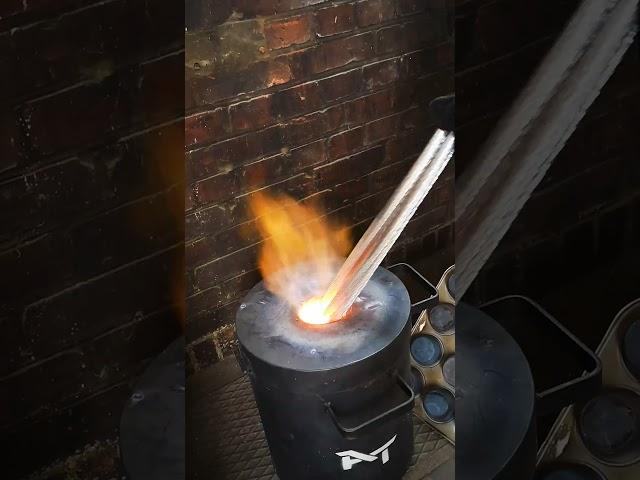 Melting down scrap aluminum cable