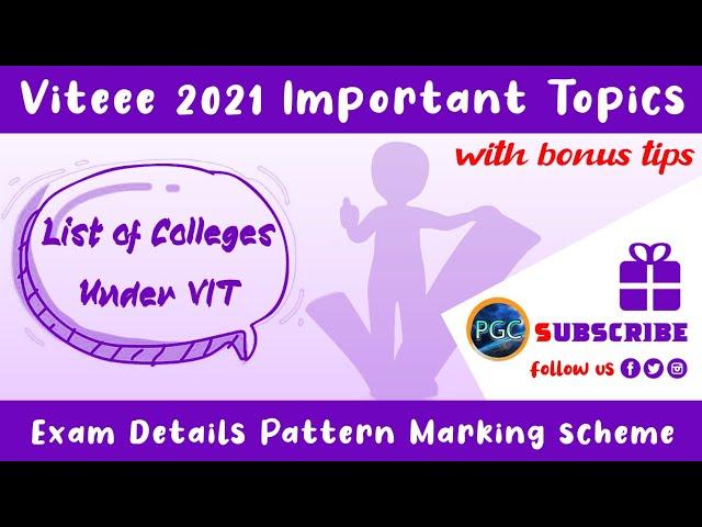 Viteee 2021 Complete Information Important Topics | Exam pattern Marking scheme | College under VIT