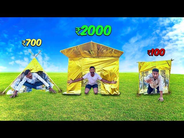 Polythene House Overnight Survival Challenge || Low to High Budget Survival