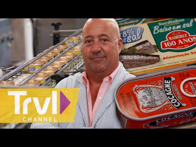 Visiting the Canned Fish Capital of the World | Bizarre Foods with Andrew Zimmern | Travel Channel