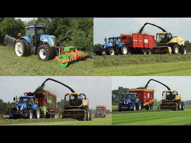 Gras hakselen met loonbedrijf W G  Jansen Eupe. New Hollands in het gras en op de kuil!