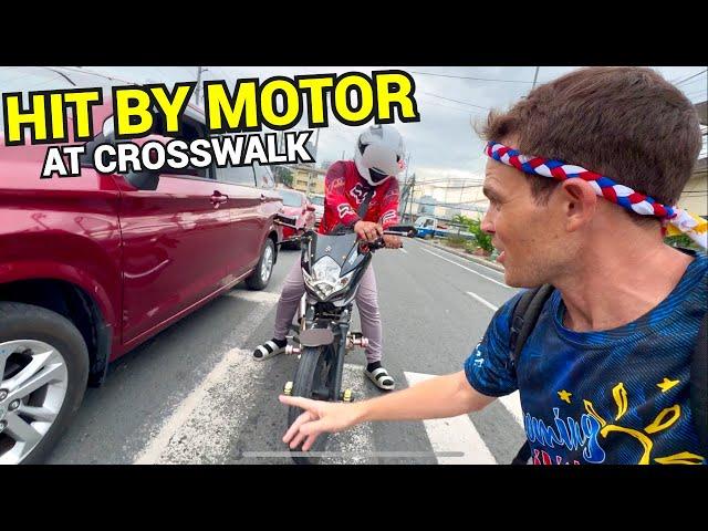 I Got Hit By a Motorcycle In Manila at a Crosswalk...