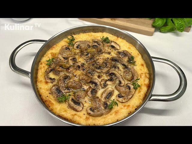 Gebackenes Kartoffelpüree mit Champignons