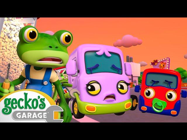 Baby Truck's Popcorn Movie Night | Gecko's Animal Pals | Animal & Vehicle Cartoons | Kids Cartoons