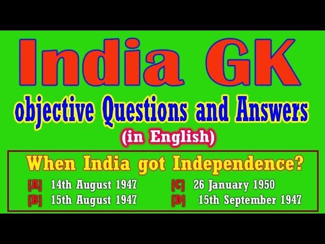 50 India Gk Questions Answers in English || India GK General Knowledge objective Questions || 4