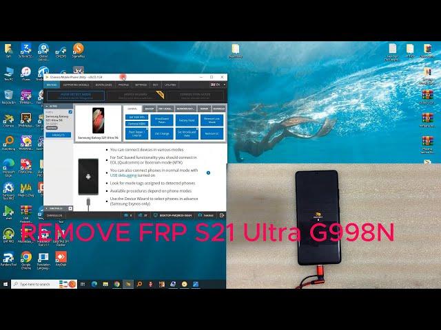 SAMSUNG S21 Ultra/ G998N BYPASS GOOGLE ACCOUNT VI TEST POINT WITH CHIMERA TOOL DONE