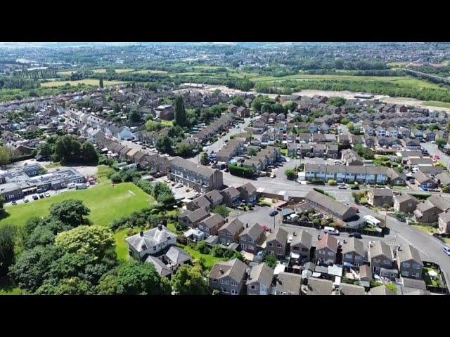 Birds Eye View In 4K Of Awsworth Village Nottingham