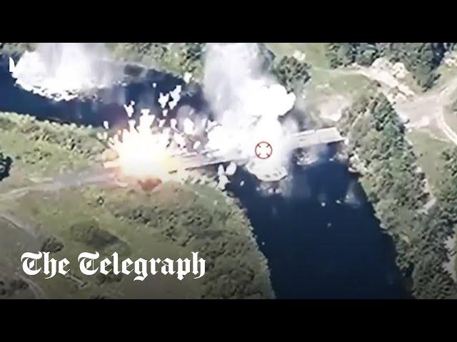 Ukraine destroys Russian pontoon bridges in Kursk