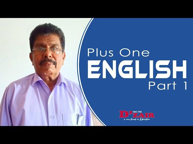 +1 English Part 1 | Online Classes | D'zair Varkala