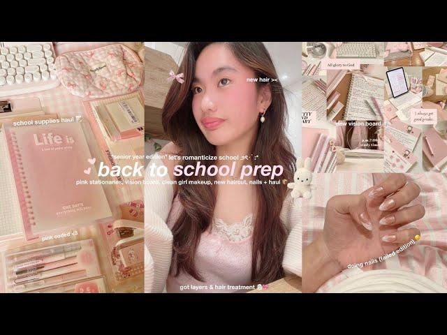 ︎ back to school prep with me  | new haircut, school supplies haul, vision board, nails, makeup