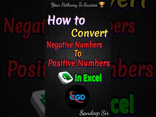 How to convert Negative Numbers to positive Number in excel tips and tricks  #exceltips #tutorial